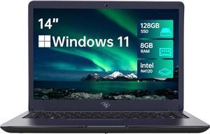 LETSUNG 14" Laptop, 8GB RAM 128GB SSD, Intel Celeron N4120 Processors(4C,4T), Intel UHD Graphics 600 Windows 11 OS Laptop Computer Support 2.4G/5G WiFi, Bluetooth 4.2, HDMI, Webcam, 2*USB 3.2