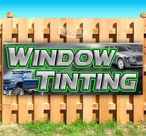 Window Tinting Banner 13 oz | Non-Fabric | Heavy-Duty Vinyl Single-Sided With Metal Grommets | Automotive, Car