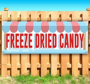Freeze Dried Candy Banner 13 oz | Non-Fabric | Heavy-Duty Vinyl Single-Sided With Metal Grommets | Treats, Dessert, Sweets, Food