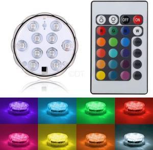 Discount Trends Submersible RGB LED Color Changing Waterproof Underwater Vase Tea Light Fish Tank DÃ©cor W/Remote New