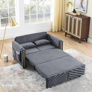 Nigoone Queen Size Folding Sofa Couch Memory Foam with 2 Pillows Sleeper  Chair Lazy Couch Triple Futon Convertible Guest Beds, Washable Cover,Dark