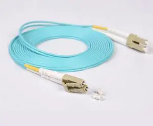 11M/35FT BRAND NEW FIBER OPTIC CABLE LC/UPC-LC/UPC OM4 OFNP-PLENUM RATED JACKET MULTIMODE 50/125 40/100GB DUPLEX BEND-INSENSITIVE, SERIALIZED LABEL.