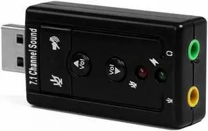 USB 2.0 External 7.1 Channel 3D Virtual Audio Sound Card Mic Adapter Laptop PC