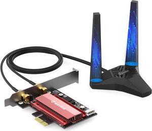 WAVLINK WiFi 6 AX3000 PCIe WiFi Card Adapter with Bluetooth 5.2 for Desktop PC Intel AX200 5G/2400Mbps+2.4G/574Mbps Wireless Adapter with OFDMA/MU-MIMO/160MHz Support Windows 10 64bit