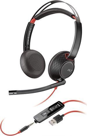 Plantronics - Blackwire C5220 - Wired, Dual-Ear (Stereo) Headset with Boom Mic - USB-A, 3.5 mm to connect to your PC, Mac, Tablet and/or Cell Phone