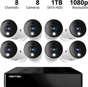 Night Owl 8-Channel 8-Camera Wired Security Surveillance System with 1TB HDD