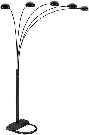Ore International 6962BK 5 Arms Arch Floor Lamp - Black