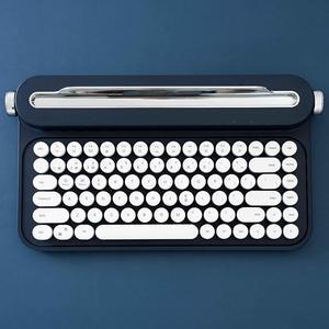 ACTTO B305 Wireless Keyboard, Retro Bluetooth Typewriter Keyboard with Integrated Stand for Multi-Device (B305 English, Midnight)