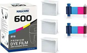 Magicard 600 Printer 2 X Mb300ymcko Color Ribbon - Ymcko - 600 Prints (Total) With Premium Cr80 30 Mil Graphic Quality Pvc Cards - Qty 300