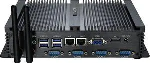 KINGDEL Powerful Mini PC, Fanless Industrial PC, Intel i5 Dual Core CPU, 8GB RAM, 128GB SSD, 2xNICs, 4xUSB 3.0, 4xCOM RS232, HD Port, Metal Case, Windows 11 Pro