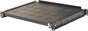 Navepoint Sliding Rack Vented Server Shelf 1U 19 Inch 4 Post Rack Mount 13.75 Inches (350mm) Deep Set of 2 Black