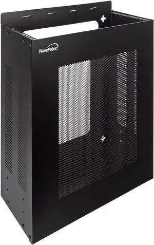 NavePoint 4U Server Rack, Vertical/Horizontal Wall Mountable Rack with Vented Enclosure for 19" IT Equipment, Cable Modems, Telecom, A/V