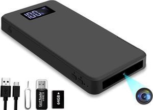 64GB Spy Camera Hidden Camera 10000 mAh Full HD 1080P Mini Spy Hidden Camera,Nanny Cam Hidden Camera,Small Hidden Camera with Gravity Sensor/Night Vision - Portable Security Cameras No WiFi