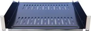 2 Pack 19" Vented Steel 2 Space 2U Rack Mount Cantilever Network Shelf 16" Deep