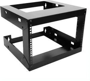 6U Wall Mount Open Frame 19'' Server Equipment Rack Threaded 18 inch depth Black