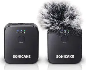 SONICAKE Wireless Lavalier Microphone System for iPhone & Android Phone/DSLR Cam