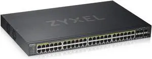ZyXEL 48-Port Gigabit Ethernet High Powered PoE 375W NebulaFlex Smart Managed Switch | 4X RJ-45/SFP Ports | 802.3at 802.3af | Metal | Limited Lifetime [GS1920-48HPv2]
