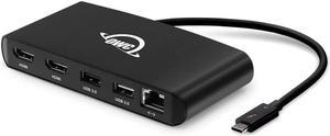 OWC Thunderbolt 3 Mini Dock, Bus-Powered 5-Port Multi-Adapter with Dual 4K HDMI, Dual USB & Gigabit Ethernet, Integrated 7.2-inch Thunderbolt 3 Cable, (OWCTB3MDK5P)