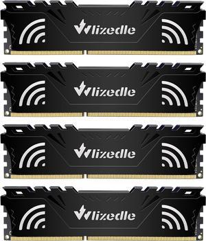 Wlizedle DDR3 RAM 32GB Kit (4x8GB) 1600MHz CL11 DIMM Desktop Memory PC3-12800 240-Pin 1.5V 2Rx8 Dual Rank Channel Non-ECC Unbuffered PC Computer Sdram Sticks Module Upgrade (Black)