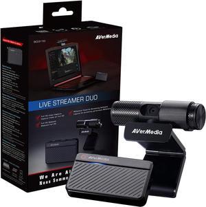 Live Streamer Duo Webcam Gaming Capture Card Bundle, Plug and Play, Records in 1080p30, Podcasting, Livestreaming Built in Microphones(BO311D)