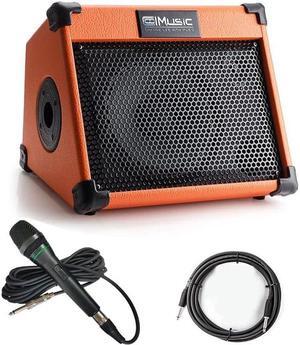 Guitar Amplifier, 20 Watt Bluetooth Amp for Guitar Acoustic with Reverb Chorus Effect, 3 Band EQIncluding Microphone and Audio Cable