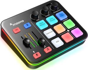 Gaming Audio Mixer, Audio Interface with Pro-preamp, RGB, Bluetooth, 48V Phantom Power for Live Streaming, Podcasting, Content Create, Gaming MaonoCaster G1 NEO (BLACK)