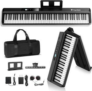88 Key Folding Piano Keyboard,Full Size Semi-Weighted Portable Digital Piano,Foldable keyboard Built-in Bluetooth & MIDI for Adult, Toddlers, Kids