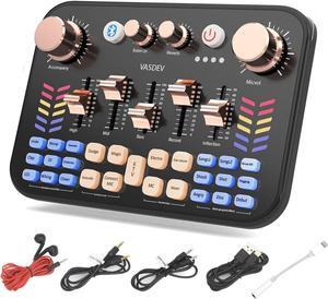 Audio Mixers Podcast Equipment Bundle With Bluetooth Voice Changer DJ Controller for Live Streaming Singing Gaming