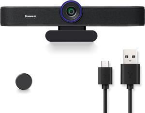 1080P 60FPS Webcam with Microphone and Speaker, All-in-One Video Audio Conference Camera Autofocus 116° for Video Conferencing Gaming Meeting Live Streaming Works with Skype Zoom OBS YouTube
