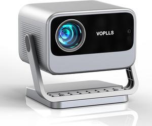4K Projector with WiFi and Bluetooth, 3D DoIby Audio & Auto Keystone Video Projector, 600 ANSI Outdoor Movie Projector, 50% Zoom, MAX 300''Display(Grey)