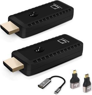 Wireless HDMI Transmitter Receiver with Adapter 4K, 1080P 60HZ HDMI Wireless Extender, Plug & Play 2.4G/5G Wireless HDMI Kit for Streaming Video and Audio to Monitor from Laptop/PC//Projector