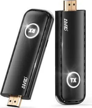 Wireless HDMI Transmitter and Receiver 4K, Full HD 1080P@60Hz, 2.4/5.8GHz, Plug & Play, Portable HDMI Wireless Extender for Streaming Laptop, TV Box, DSLR to Projector/TV/Monitor -165FT/50M
