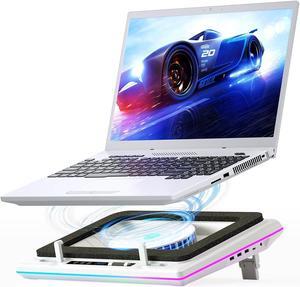 RGB Laptop Cooling Pad with Powerful Turbofan, Gaming Laptop Cooler with Infinitely Variable Speed,Touch Control,LCD Screen,Seal Foam for Rapid Cooling Laptop15-19in