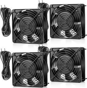4 Pack 120V AC Fans Waterproof Fan 120mm Muffin Fan Life 50000 Hours 18W 2850RPM 90CFM Small Cooling Fans for Computer Case Compressor Engine Generator