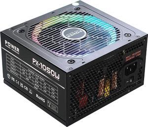 850 Watt Power Supply 80 Plus Gold - Silent 12cm RGB Fan, Full Modular, Active PFC, 105°C Capacitor - High-Performance 850W PSU for Gaming & ATX Case Computers, 5 Year Warranty