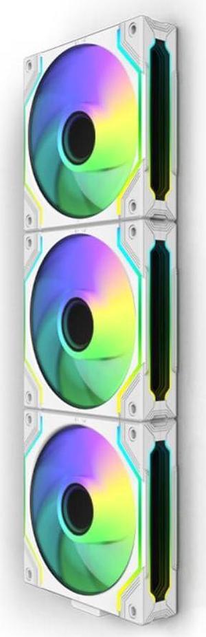 S30 Magnetic Type Module Daisy-Chain Infinity Mirror ARGB Reverse Case Fan,120×120×30mm PWM Triple Pack,Suitable for Computer Case & CPU Cooling