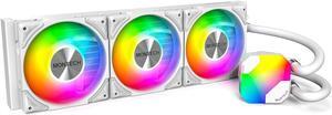 ARGB 240 - AIO CPU Liquid Cooler, & Compatible, Chart-Topping Performance, Enhanced 3100RPM Water Pump Design, 3X Metal Pro 12 ARGB Ultimate Cooling Fans - White