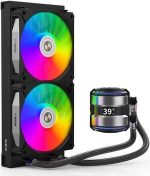 i360 AIO CPU Liquid Cooler, Dual Pumps System CPU Water Cooler with Temperature Display Screen, 360mm Radiator & Three Snap-in Connection Wireless ARGB & PWM Case Fans (i360 White)