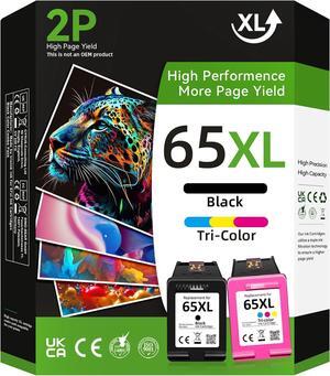 Ink Cartridge Replacement for 65 65XL 65XL Combo Pack Fit for  Deskjet 3755 3772 3700 3722 3752 2600 2622 Envy 5055 5000 5070 5052 5012 Printer (1 Black, 1 Tri-Color)