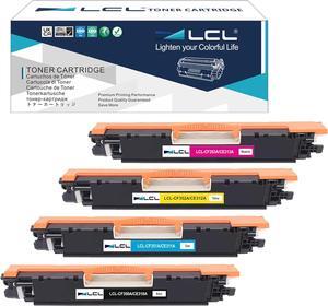 LCL Remanufactured Toner Cartridge Replacement  126A CE310A CE311A CE312A CE313A CF341A Laserjet Pro CP1020 CP1025 CP1025nw Laserjet 100 Color MFP M175 M175nw (4-Pack Black Cyan Magenta Yellow)