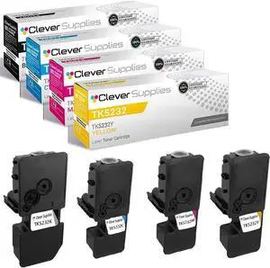 CS Replacement Toner Cartridge Compatible with Kyocera-Mita TK5232 TK5232K Black TK5232C Cyan TK5232M Magenta TK5232Y Yellow ECOSYS M5521cdw ECOSYS P5021cdw 4 Color Set