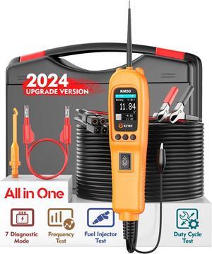 KM10 Power Circuit Probe Kit, 12V 24V Automotive Circuit Tester Electrical System Tool, Digital Voltage Tester, Multimeter, Short Finder, AC DC Diode Resistance Component Tester, 20FT+20FT Cable
