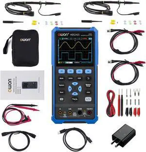 HDS242S Oscilloscope, 2 in 1 Dual Channel 40MHz Bandwidth Handheld Oscilloscope Multiumeter with Waveform Generator for Automatic Measurements, Electronic Measurement 3.5 inch LCD