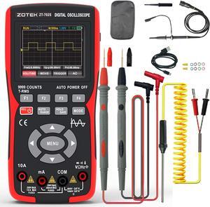 ZT-702S 2 in 1 Handheld Digital Automotive Oscilloscope Multimeter, Diode Tester,multimeter auto rangin48MSa/s High Sampling RateAmp Ohm Volt Meter TesterVoltage/Current Test