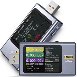 USB Tester with Bluetooth, USB Power Multimeter 4-28V 7A LCD USB A&C Voltage Current Power Tester Fast Charge Detection Capacity Measurement, PD2.0/PD3.0,QC2.0/QC3.0