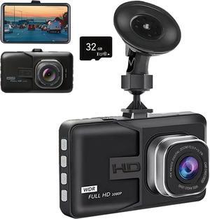 Car Dash Camera, 1080P Ultra Wide Angle HD Lens, HD Night Vision Car Surveillance Camera, HD Video Recorder, Hidden Car Video Recorder, Comes with 32GB Memory Card