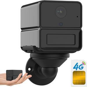 No WiFi Security Camera, 2K Cellular Security Camera, 20 Days Standby, 4G LTE Micro Camera, Mini Camera SIM Card for Car Security, No Plug In, Motion Detect, Night Vision, SD/Cloud, 120° View