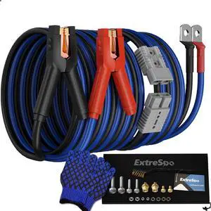 Heavy Duty Jumper Cables, 0 Gauge 25 Feet 1000Amp Booster Cables, UL Listed Cables for 12V & 24V Cars, SUVs and Trucks, Jumper Cables Kit with Carry Bag, Gloves, Brushes (0 Gauge 25 Feet)