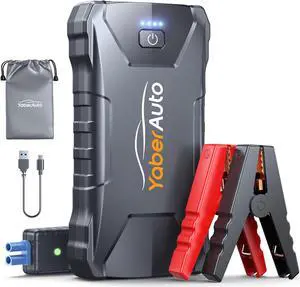 Car Battery Jump Starter 2000A Jump Box (7.0L Gas/5.5L Diesel) Portable Car Jump Starter Battery Pack, 12V Car Battery Jumper Starter with Safety Jumper Cables, Fast Charge, Lights, Compact