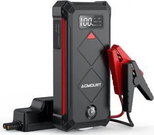 Car Jump Starter, 3000A Peak Lithium Jump Starter Battery Pack for Up to 10.0L Gas or 8.0L Diesel Engine, Safe 12V Portable Battery Starter Power Pack with LED Screen & LED Light